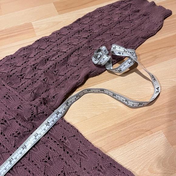 Mauve puff sleeve knit cardigan - Picture 7 of 8